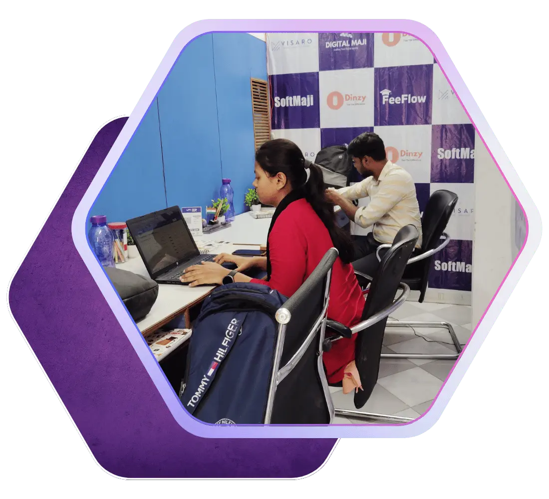 Team working in an office background